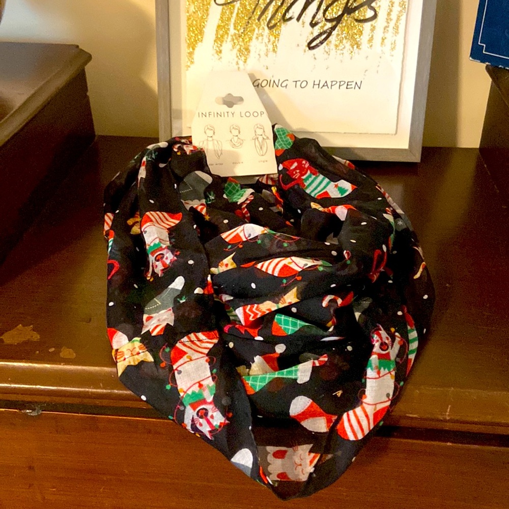 Christmas cat infinity scarf